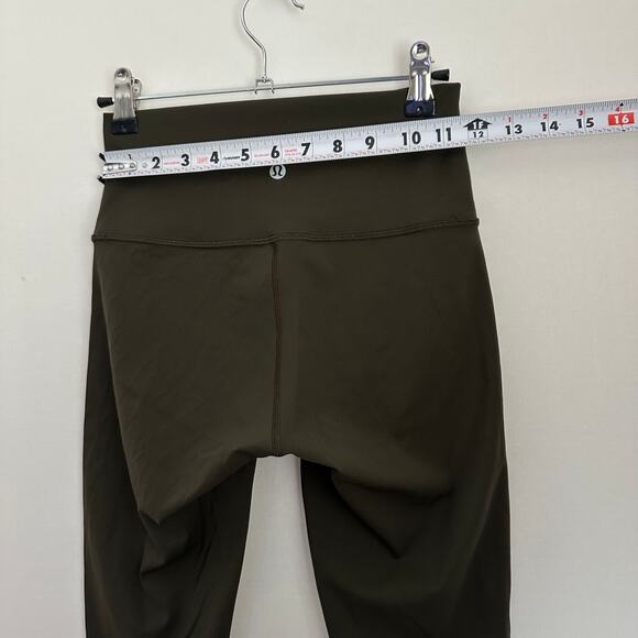 Lululemon Wunder Under Crop High Rise Full-On Luxtreme 21" Dark Olive Sz 4 - Picture 7 of 8